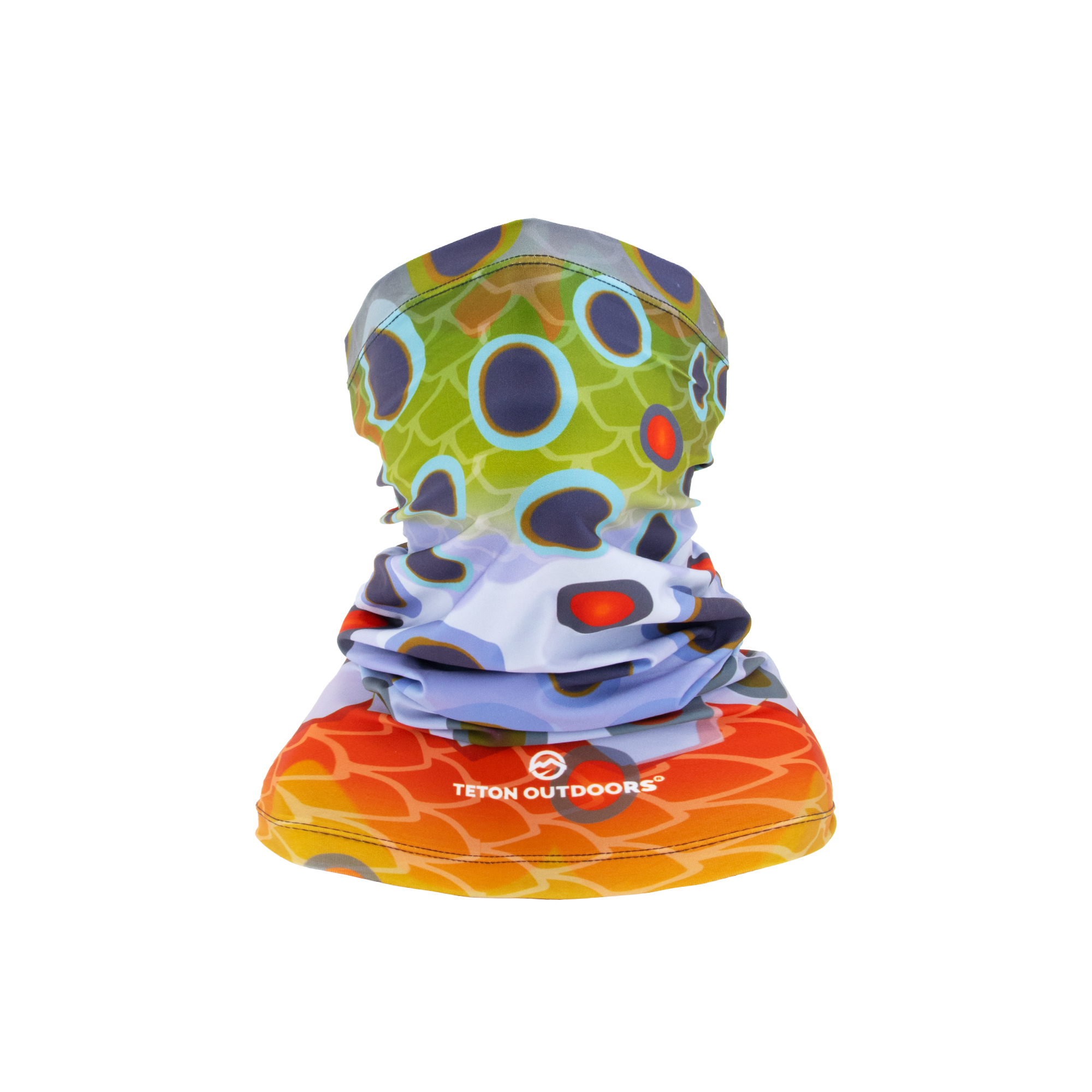 Wind river flyworks fly fishing neck gaiter buff mask breathable comfortable brown trout brook cutthroat golden cutthroat performance trout series UV protection SPF50 UPF50