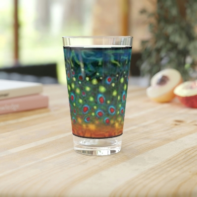 Brook Trout Brown Cutthroat Rainbow Pint Glass Beer Fly Fishing Gift Men Women USA
