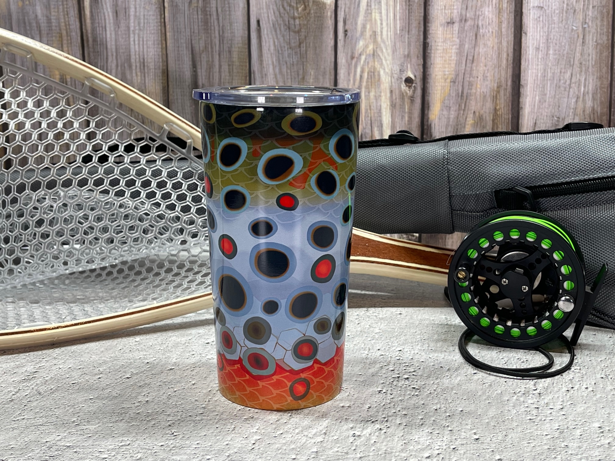 Trout Series Fly Fishing Cutthroat Trout Rainbow Trout Brown Trout Brook Trout Yeti Hydroflask Fishing Coffee Mug Tumbler Stainless Steel Cold Warm