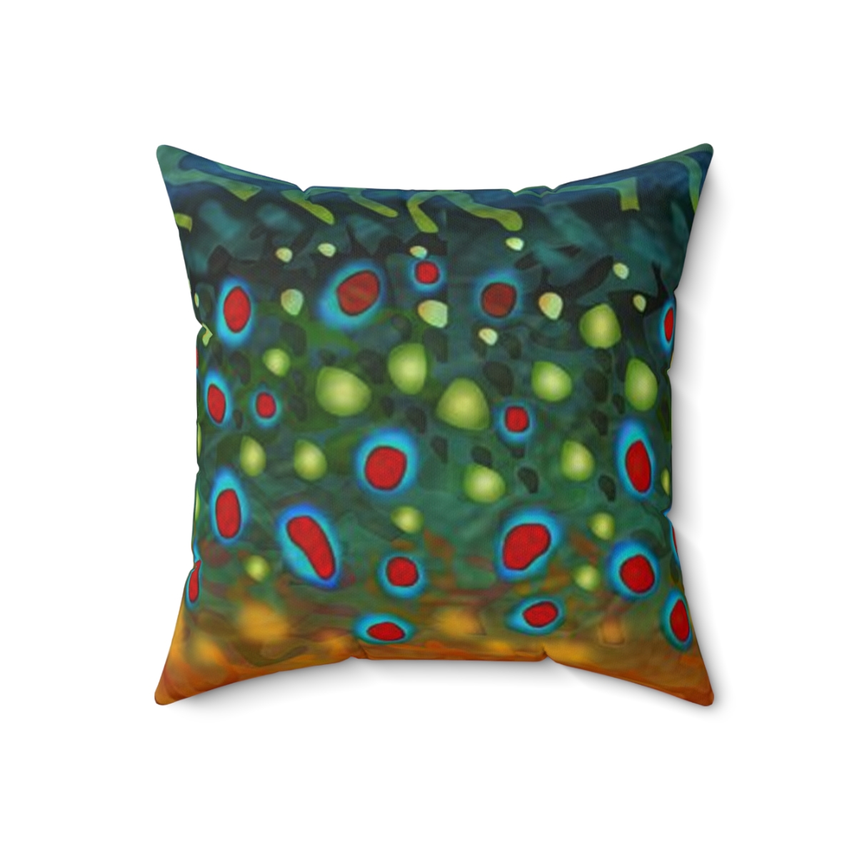Brook Trout Fly Fishing Pillow - Great Cabin Decor, Rec Room, and Man Cave