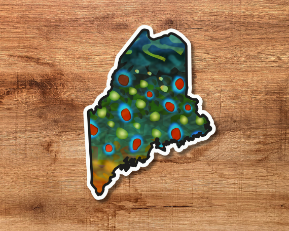 Fly fishing sticker waterproof trout sticker brook trout rainbow trout brown trout tiger trout golden trout cutthroat trout Simms Patagonia fishing gift for men women Made in USA veteran Orvis Maine
