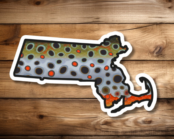 Fly fishing sticker waterproof trout sticker brook trout rainbow trout brown trout tiger trout golden trout cutthroat trout Simms Patagonia fishing gift for men women Made in USA veteran Orvis Massachusetts