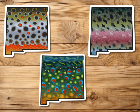 Fly fishing sticker waterproof trout sticker brook trout rainbow trout brown trout tiger trout golden trout cutthroat trout Simms Patagonia fishing gift for men women Made in USA veteran Orvis New Mexico