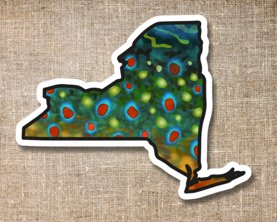 Fly fishing sticker waterproof trout sticker brook trout rainbow trout brown trout tiger trout golden trout cutthroat trout Simms Patagonia fishing gift for men women Made in USA veteran Orvis New York