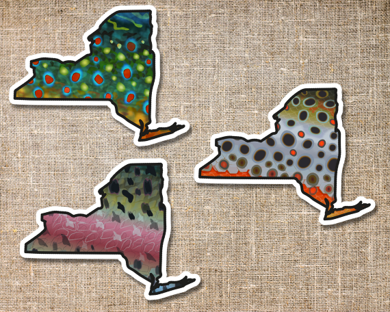 Fly fishing sticker waterproof trout sticker brook trout rainbow trout brown trout tiger trout golden trout cutthroat trout Simms Patagonia fishing gift for men women Made in USA veteran Orvis New York