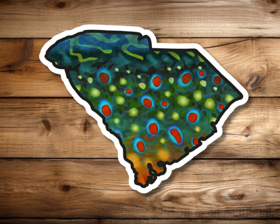 Fly fishing sticker waterproof trout sticker brook trout rainbow trout brown trout tiger trout golden trout cutthroat trout Simms Patagonia fishing gift for men women Made in USA veteran Orvis South Carolina