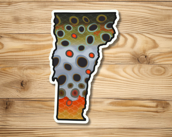 Fly fishing sticker waterproof trout sticker brook trout rainbow trout brown trout tiger trout golden trout cutthroat trout Simms Patagonia fishing gift for men women Made in USA veteran Orvis Vermont