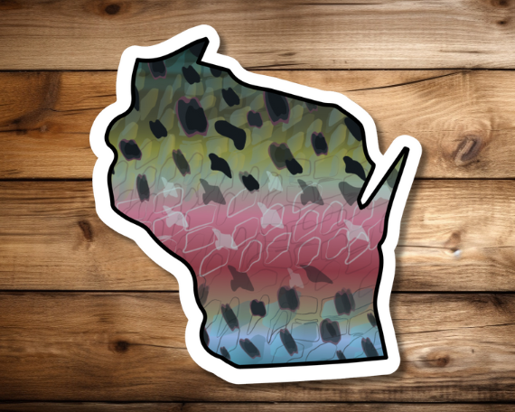 Fly fishing sticker waterproof trout sticker brook trout rainbow trout brown trout tiger trout golden trout cutthroat trout Simms Patagonia fishing gift for men women Made in USA veteran Orvis Wisconsin
