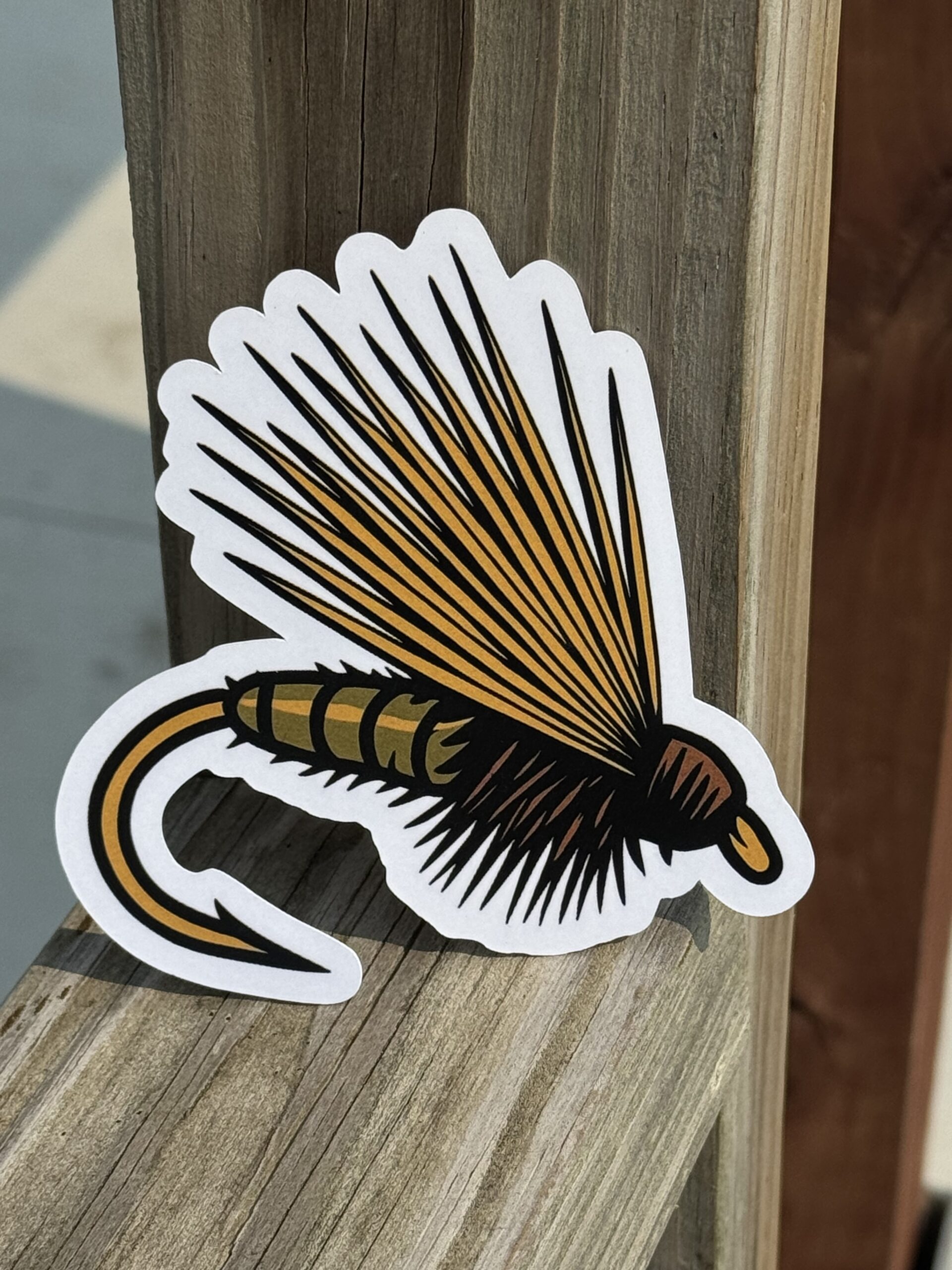 Elk Hair Caddis Fly Fishing Sticker, Die Cut & UV Protected, 4", Looks great on Yeti, Hydroflask, Tumbler or Bumper